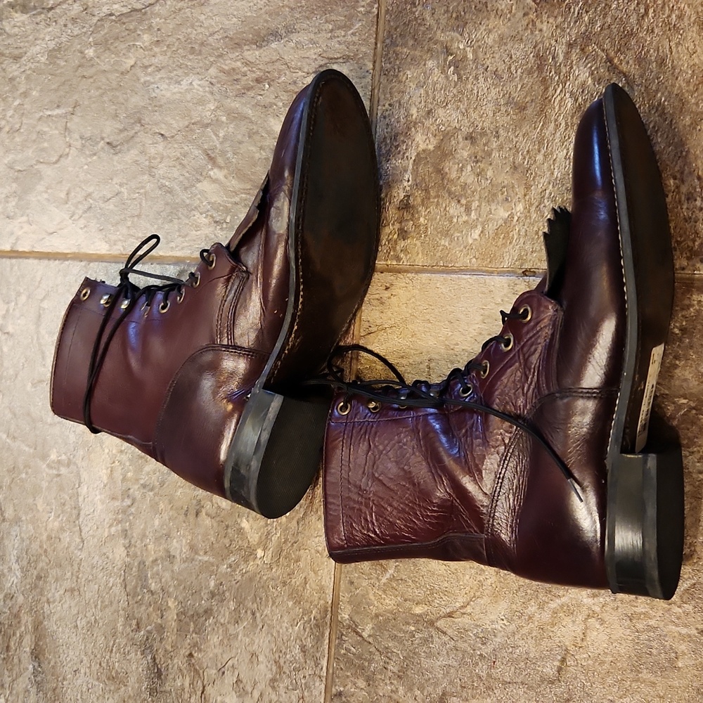 ACME Women's Lace Up Boots - Burgundy